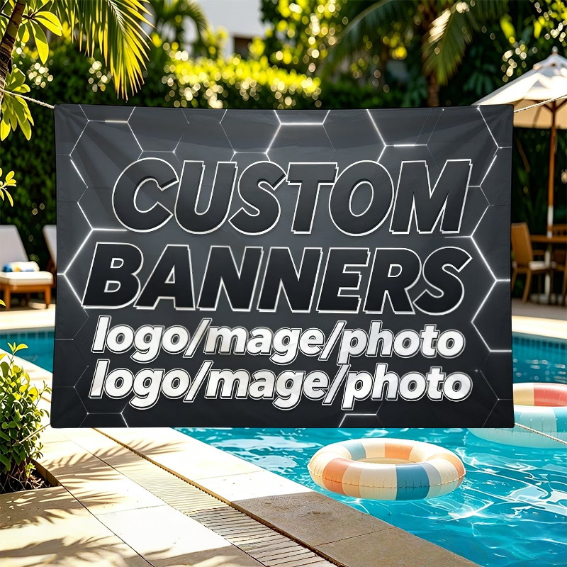 Commercial Printing Photoshop - ธงแบนเนอร์แบบกำหนดเอง เหมาะสำหรับกิจกรรมเทศกาล ภาพถ่ายที่ระลึก งานวันเกิด ร้านซ่อมรถยนต์ โฆษณาเชิงพาณิชย์