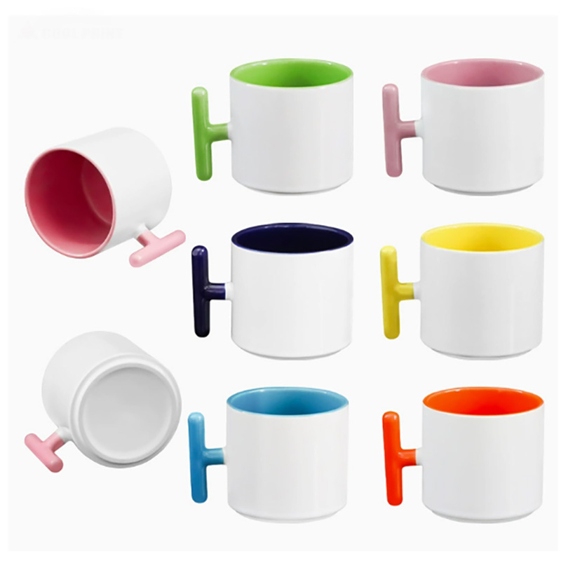 Sublimation Mug Blank - แก้วเซรามิคทรงตัวที 2 ชิ้น สำหรับงานซับลิเมชั่น แก้วกาแฟ แก้วชา