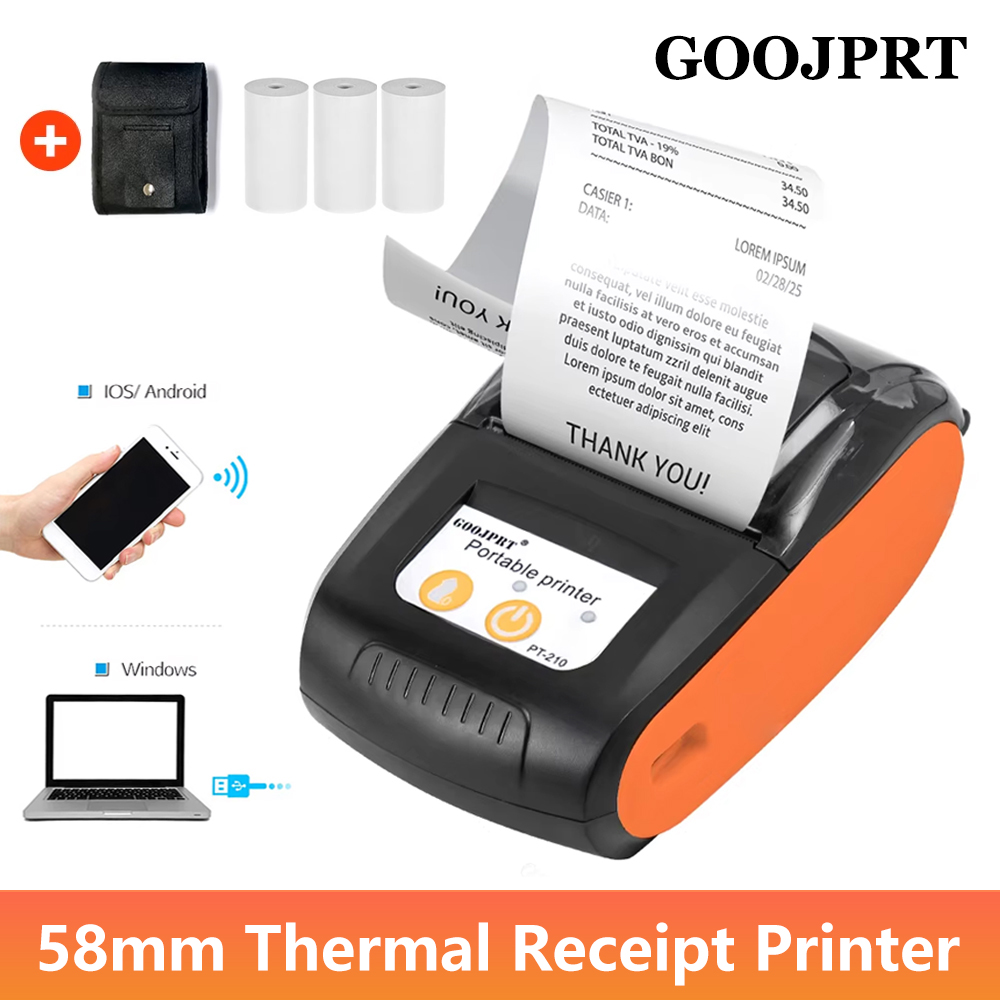 Commercial Shirt Printing Machine - GOOJPRT เครื่องพิมพ์ความร้อนขนาดเล็ก 58 มม. แบบพกพา เชื่อมต่อบลูทูธ