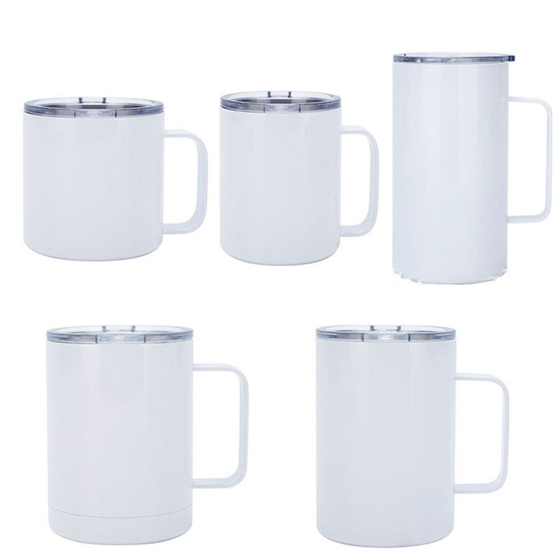 Sublimation Mug Blank - แก้วน้ำสแตนเลสทรงตรงสำหรับงานซับลิเมชั่น แก้วน้ำเก็บความร้อนสุญญากาศ ขนาด 10-24 ออนซ์