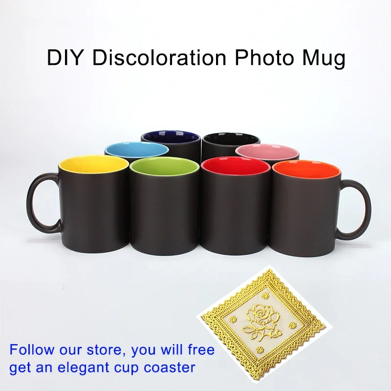 DIYสีดำแก้วสีเมจิกเปลี่ยนแก้ว, - Sublimation Mug Blank บทวิจารณ์และราคา