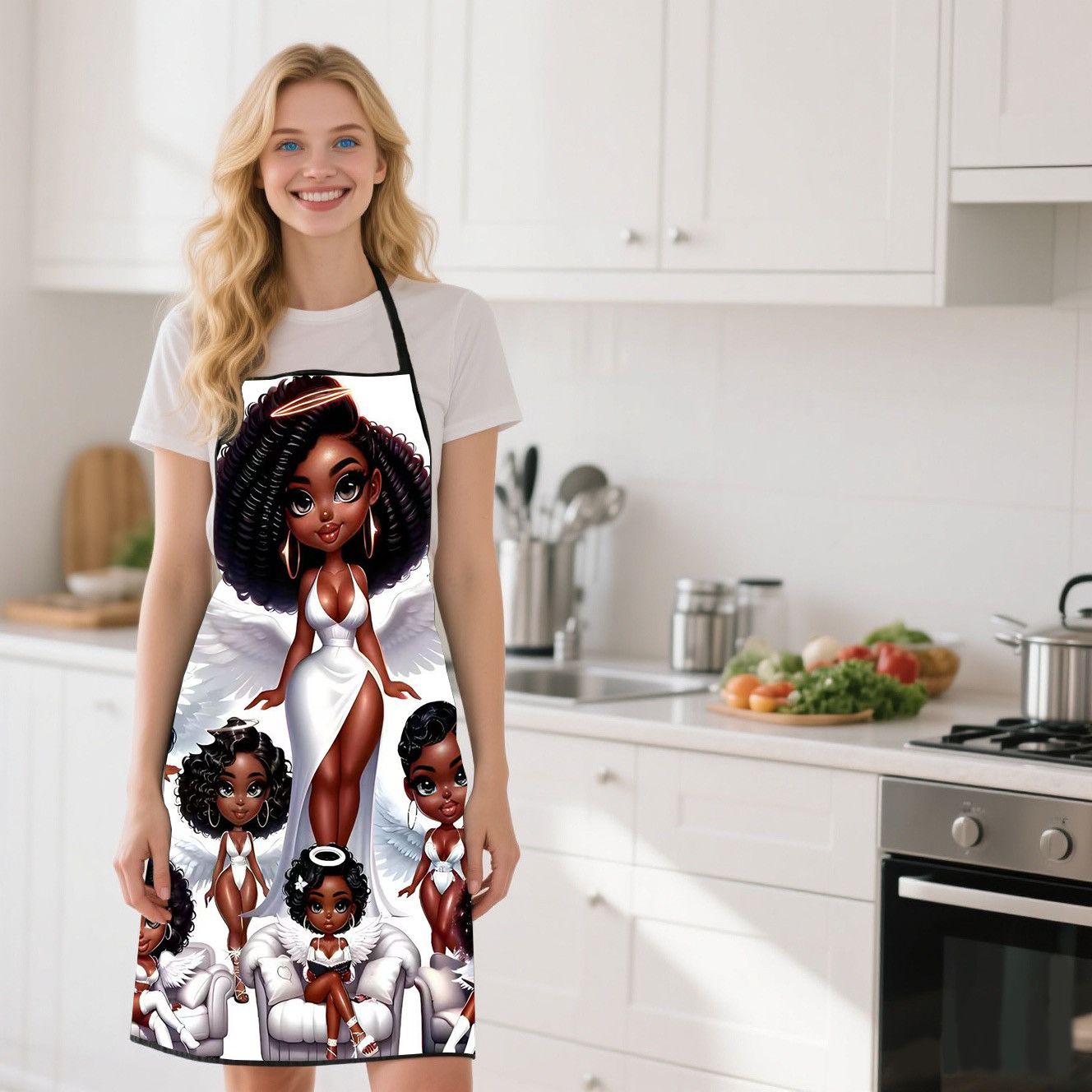 ผ้ากันเปื้อนครัวพิมพ์ลาย Angel - Commercial Fabric Printing บทวิจารณ์และราคา